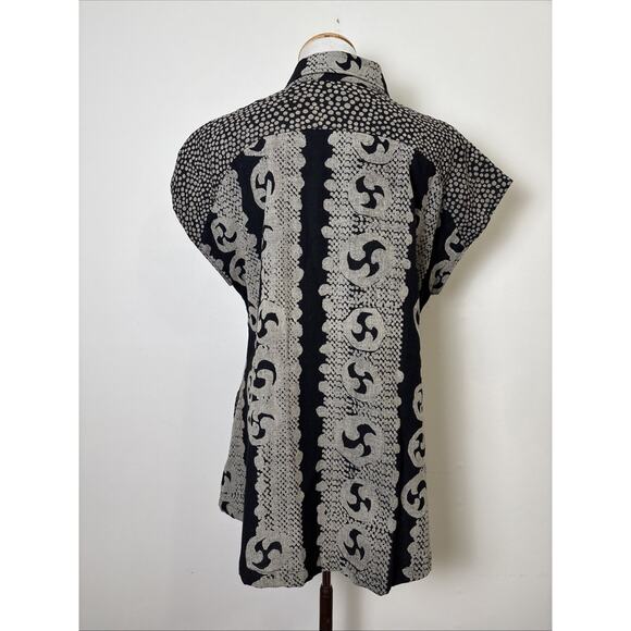 Cupcake International Art to Wear Lagenlook Tunic Top Size S Short Sleeve Cotton - Picture 3 of 8